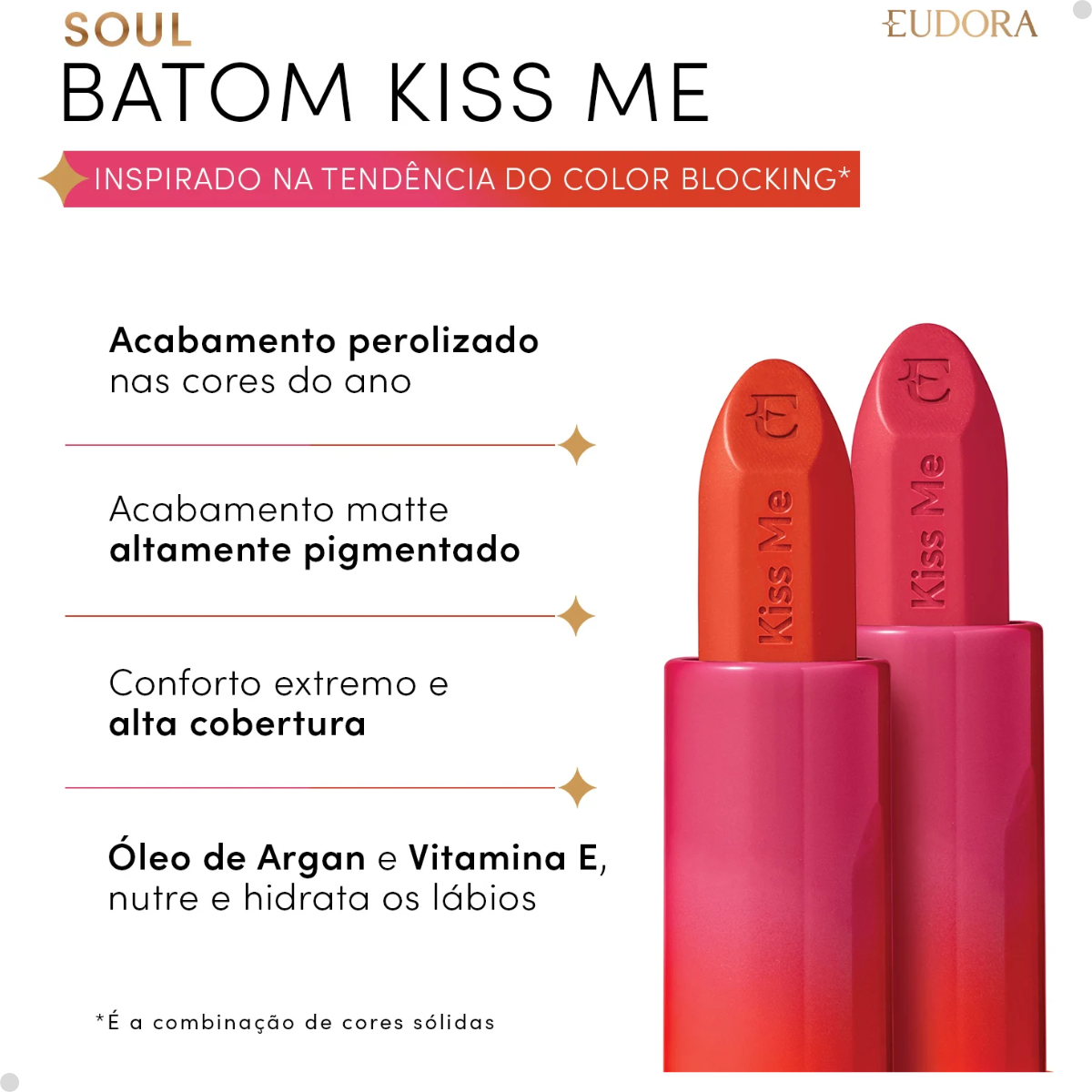 EUDORA SOUL KISS ME COLOR ROSA TRENDY / LARANJA TRENDY
