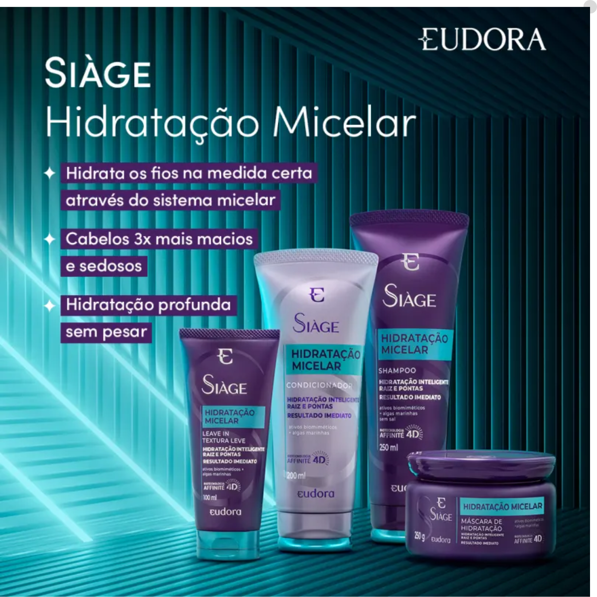 Kit Hidratacao Micelar Shamp 250ml + Cond 200ml + Masc 250g