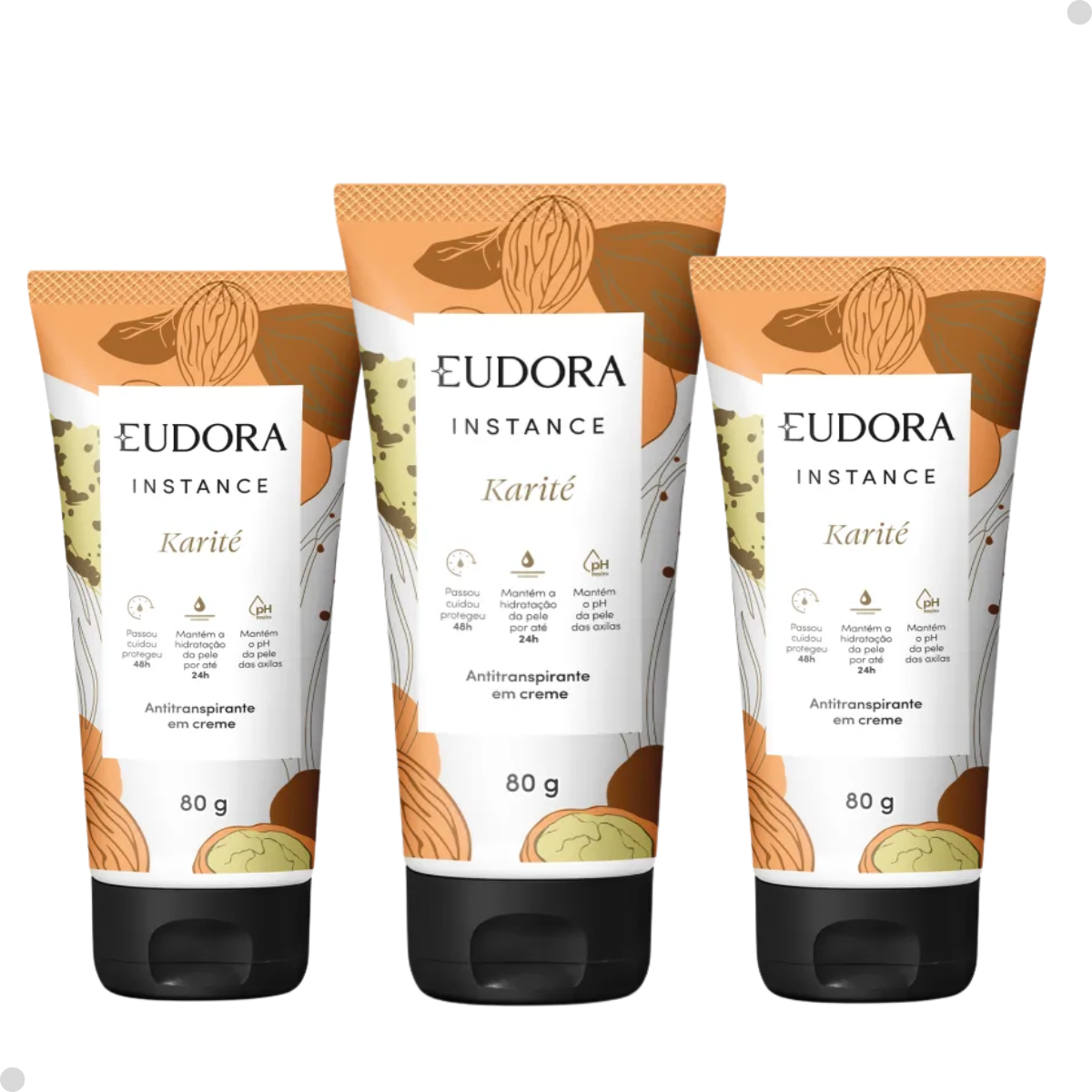EUDORA DESODORANTE ANTITRANSPIRANTE EM CREME INSTANCE KARITÉ 80G