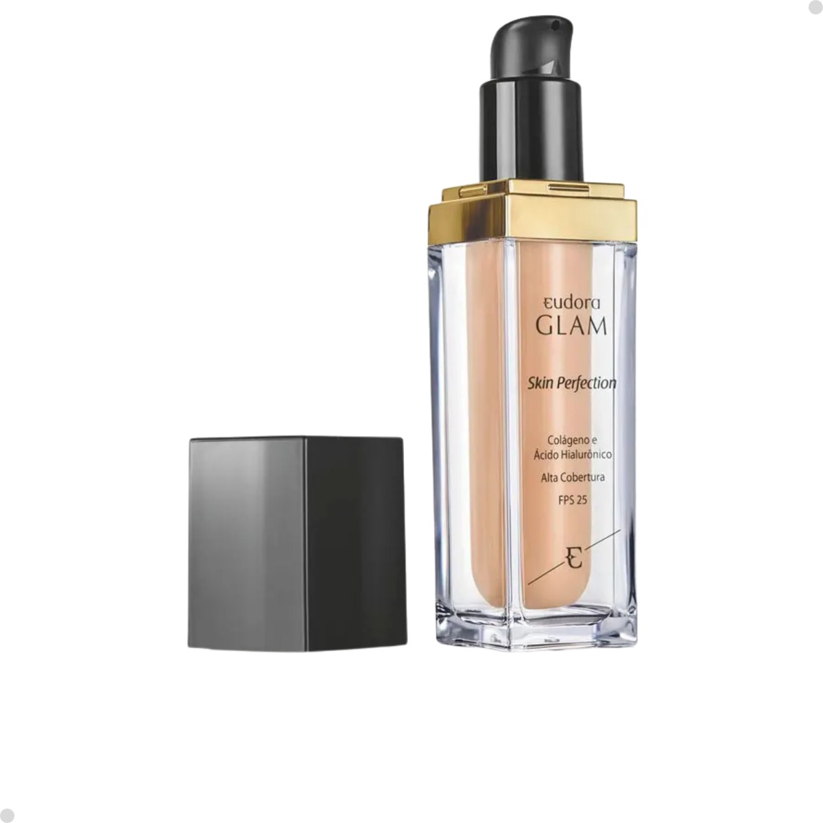 BASE LÍQUIDA GLAM SKIN PERFECTION COR 40 + ESPONJA NINNA