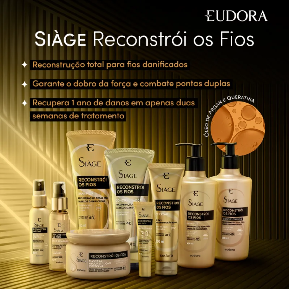 KIT SIÀGE RECONSTRÓI OS FIOS SHAMPOO + CONDICIONADOR