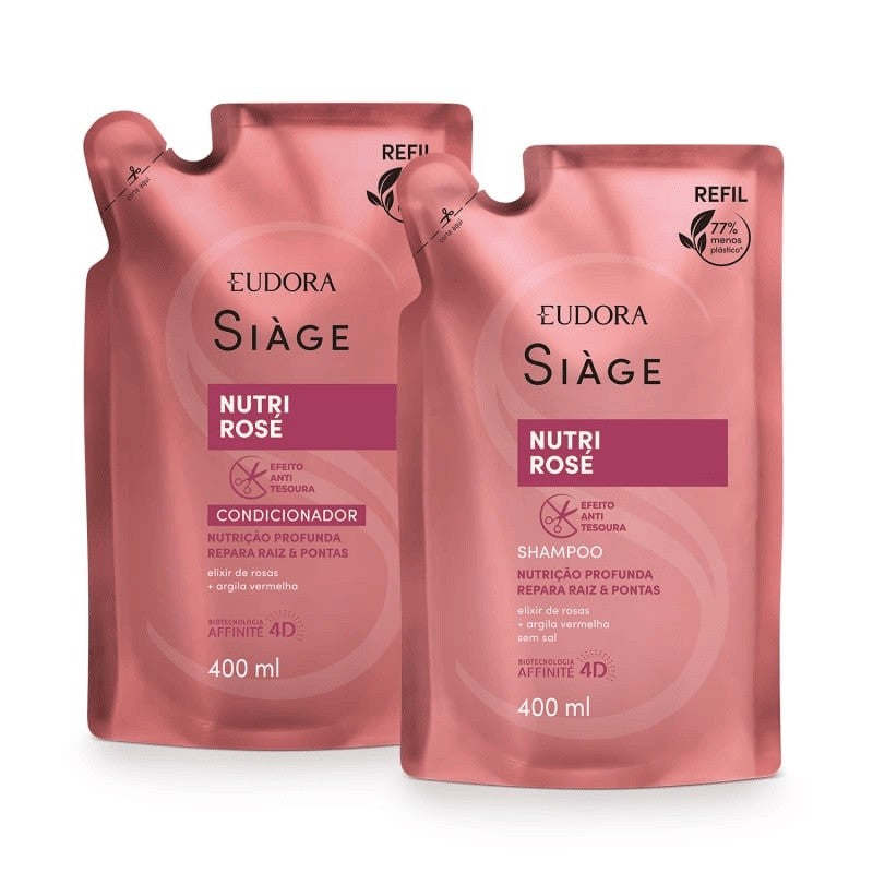 Kit Siàge: Shampoo + Condicionador 400ml (Nutri Rosé/Reconstrói os Fios/Cica Therapy)