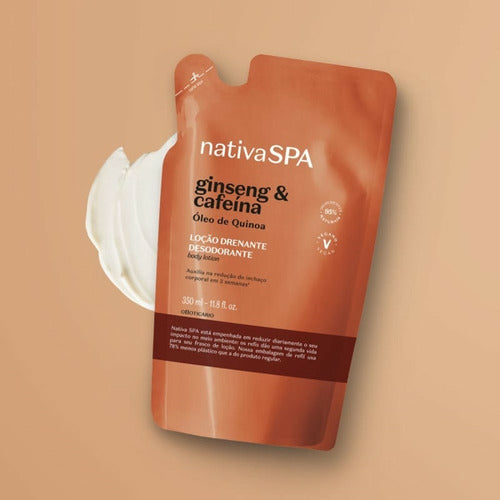 REFIL LOÇÃO DRENANTE DESODORANTE CORPORAL NATIVA SPA GINSENG E CAFEÍNA 350ML