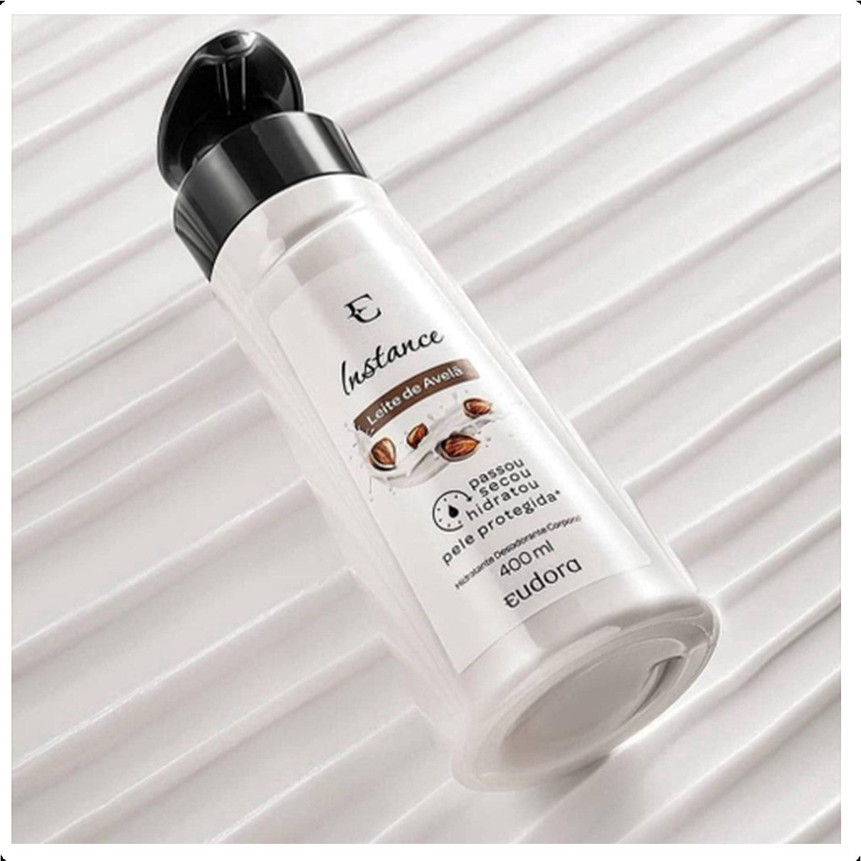 LOÇÃO HIDRATANTE DESODORANTE CORPORAL INSTANCE LEITE DE AVELÃ, 400 ML