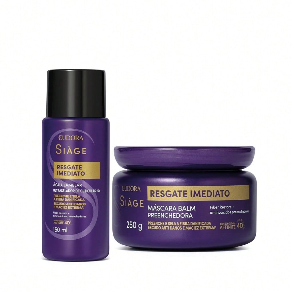 Eudora Kit Siàge Resgate Imediato Tratamento: Máscara Capilar 250g + Água Lamelar 150ml