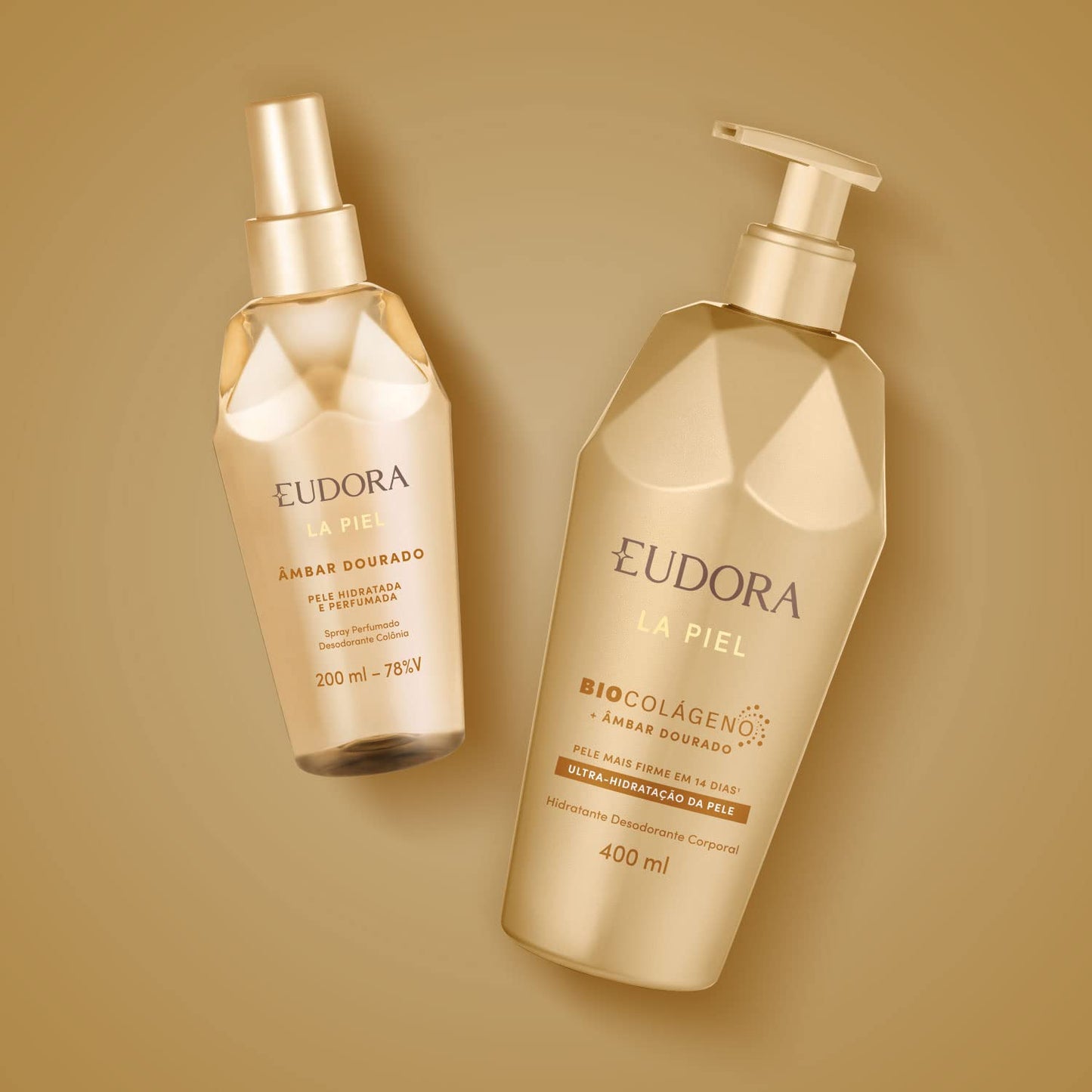 COMBO LA PIEL ÂMBAR DOURADO LOÇÃO 400ML + SPRAY PERFUMADO 200ML
