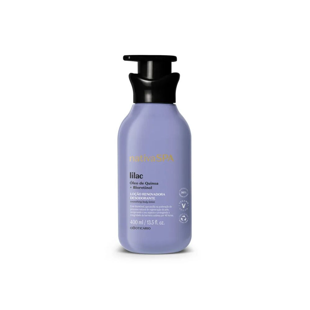 Loção Renovadora Desodorante Hidratante Corporal Nativa Spa Lilac 400ml