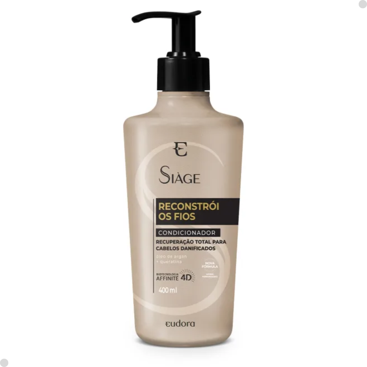 COMBO RECONSTROI OS FIOS: SHAMP 400ML + COND 400ML + BOLSA