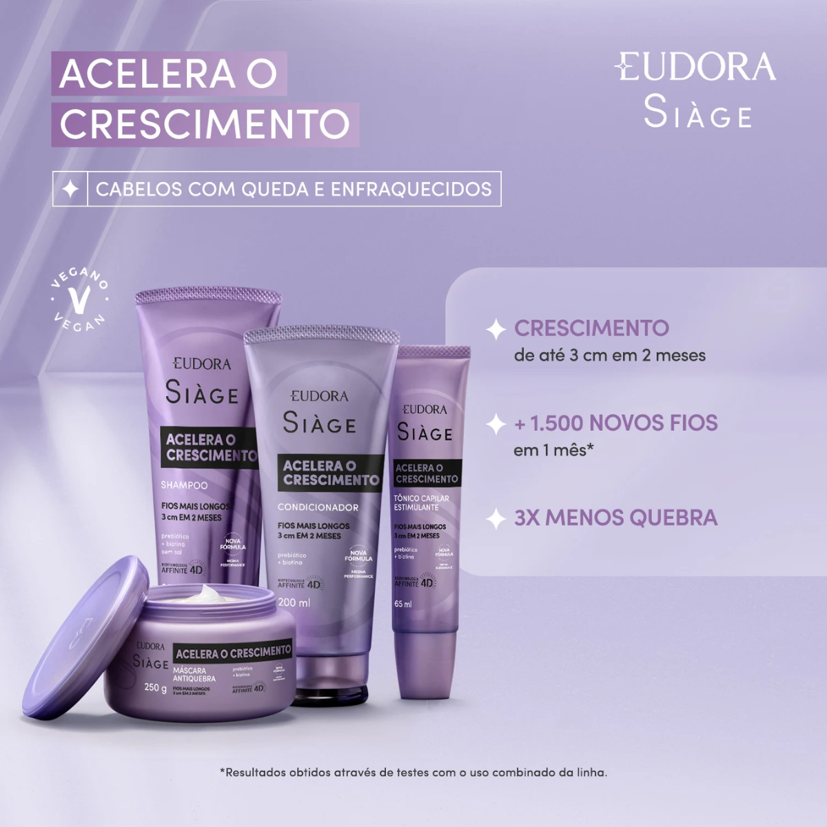 Kit Siàge Acelera o Crescimento: Shamp 250 + Cond 200ml