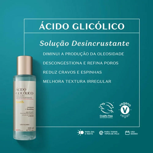 SOLUÇÃO DESINCRUSTANTE ÁCIDO GLICÓLICO BOTIK 200ML