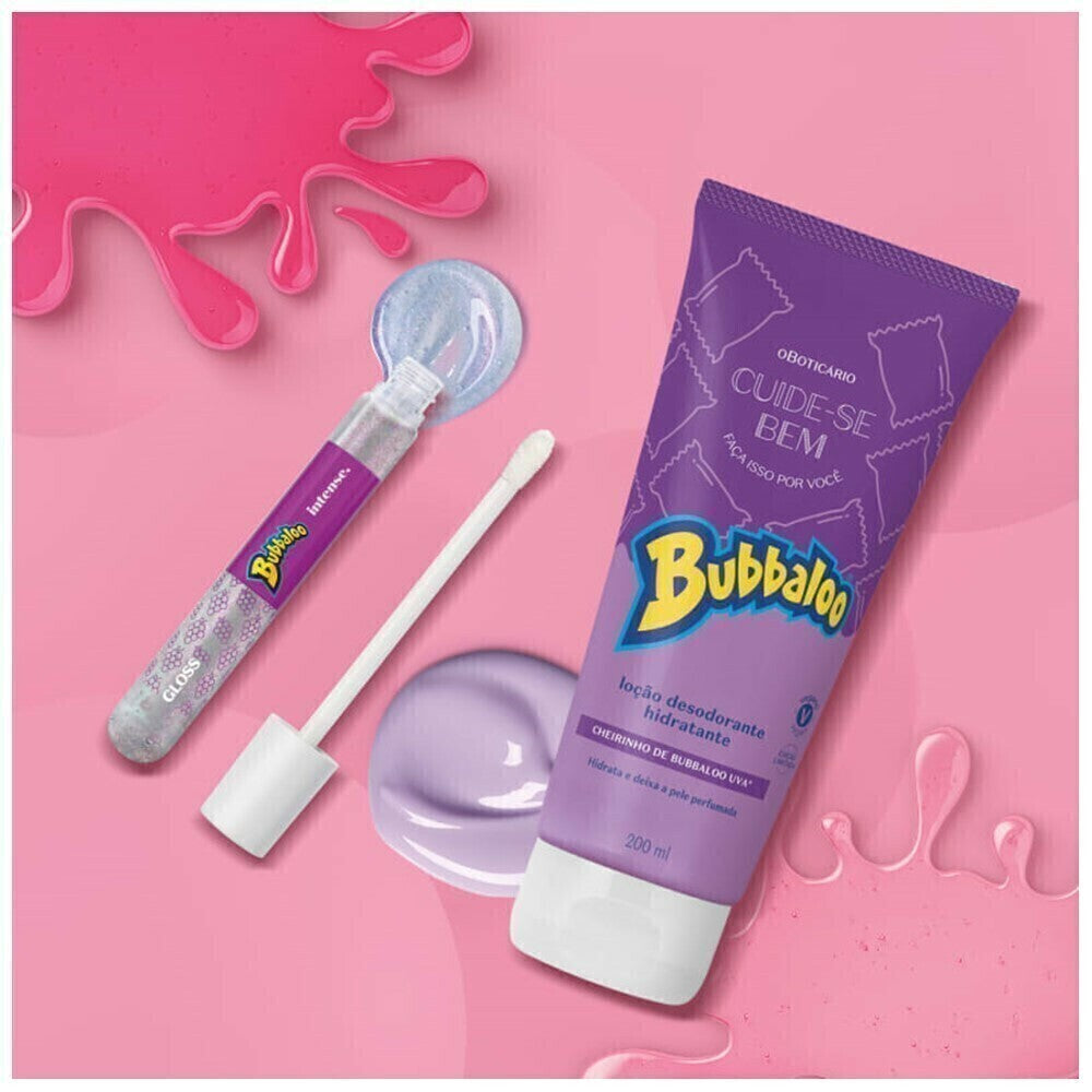 COMBO BUBBALOO UVA INTENSE: GLOSS 5ML + LOÇÃO CORPORAL 200ML