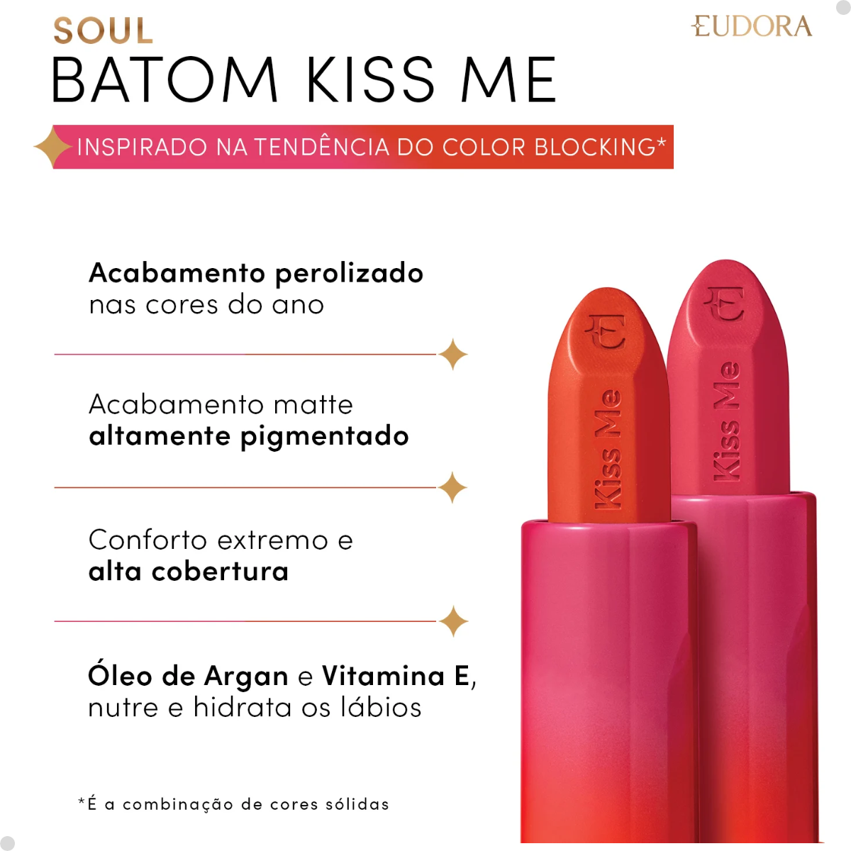 BATOM ROSA TRENDY SOUL KISS ME MATTE FPS 15