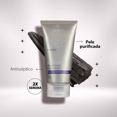 EUDORA MÁSCARA FACIAL DE CARVÃO ATIVADO NEO ESSENS 50G