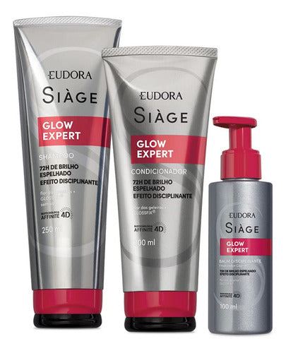 Eudora Kit Siàge Glow Expert: Shampoo 250ml + Condicionador 200ml + Balm Disciplinante 100ml