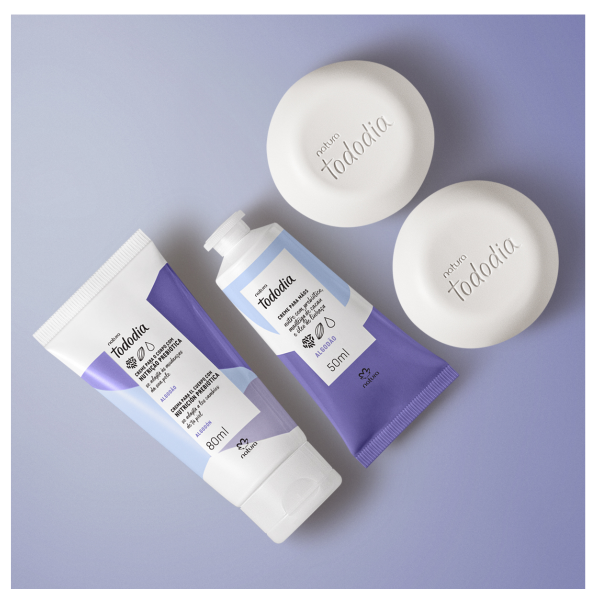 Presente Natura Tododia Algodão Cuidado Essencial (3 produtos)