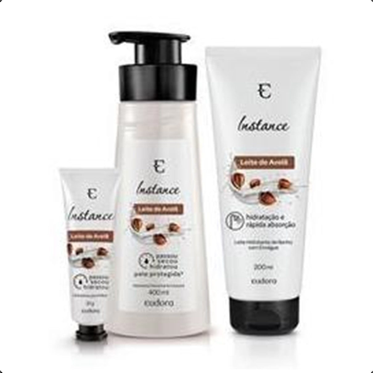 LOÇÃO HIDRATANTE DESODORANTE CORPORAL INSTANCE LEITE DE AVELÃ, 400 ML