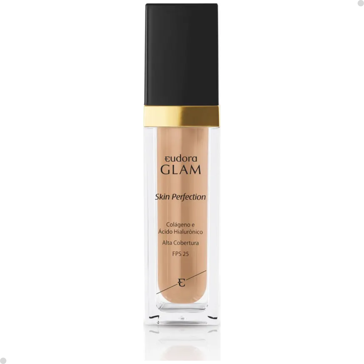 BASE LÍQUIDA GLAM SKIN PERFECTION COR 15 + ESPONJA NINNA