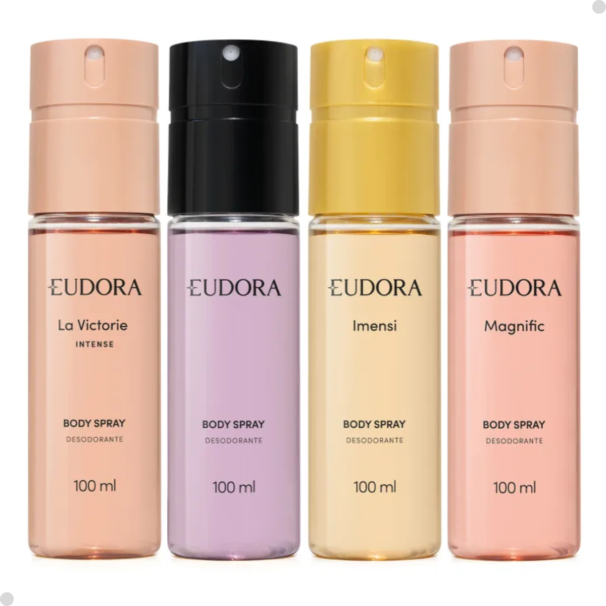 KIT 3 BODY SPRAY DESODORANTE EUDORA 100ML