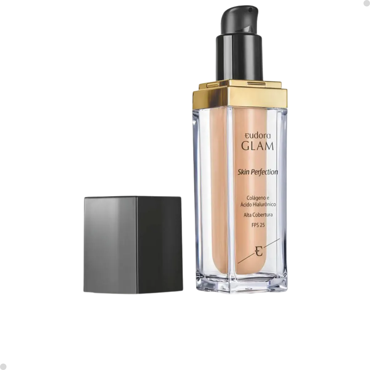 BASE LÍQUIDA GLAM SKIN PERFECTION COR 15 + ESPONJA NINNA