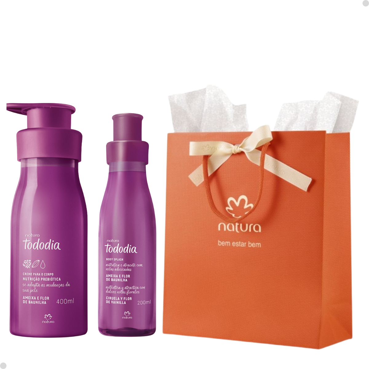 KIT CREME NUTRITIVO E BODY SPLASH TODODIA AMEIXA E FLOR DE BAUNILHA (2 PRODUTOS)
