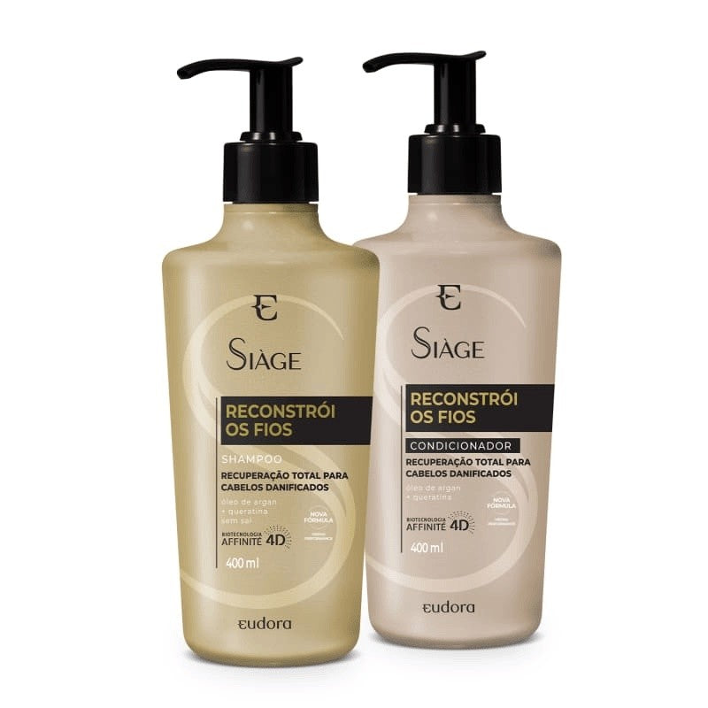 Kit Siàge: Shampoo + Condicionador 400ml (Nutri Rosé/Reconstrói os Fios/Cica Therapy)