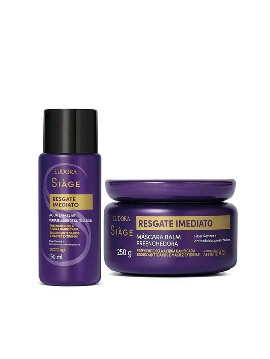 Eudora Kit Siàge Resgate Imediato Tratamento: Máscara Capilar 250g + Água Lamelar 150ml