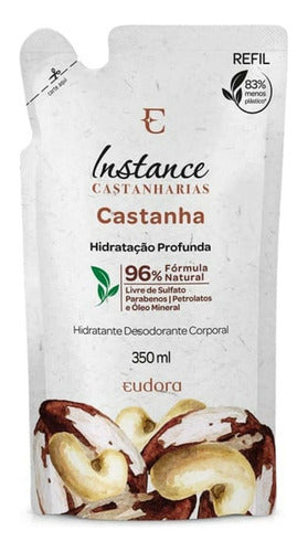 REFIL INSTANCE LOÇÃO HIDRATANTE DESODORANTE CORPORAL INSTANCE CASTANHA 350ML