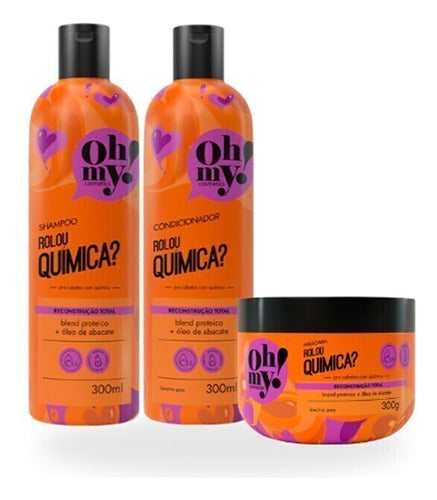 COMBO OHMY! ROLOU QUIMICA? : SHAMPOO 300ML + CONDICIONADOR 300ML + MASCARA 300G