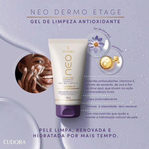 EUDORA GEL DE LIMPEZA FACIAL ANTIOXIDANTE NEO DERMO ETAGE 150G