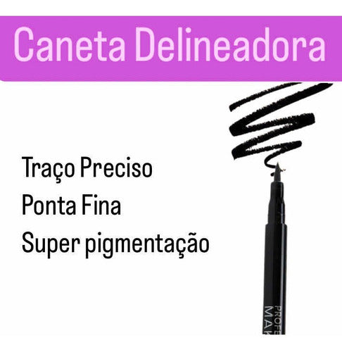 Caneta Delineadora Preto Para Olhos Prova D'água Ruby Rose
