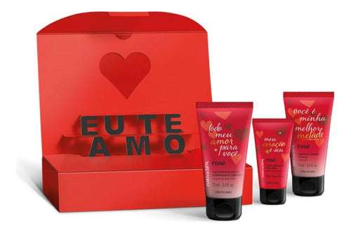 KIT NATIVA SPA ROSE: LOÇÃO, CREME P/ MÃOS, SABONETE LIQ CORPORAL