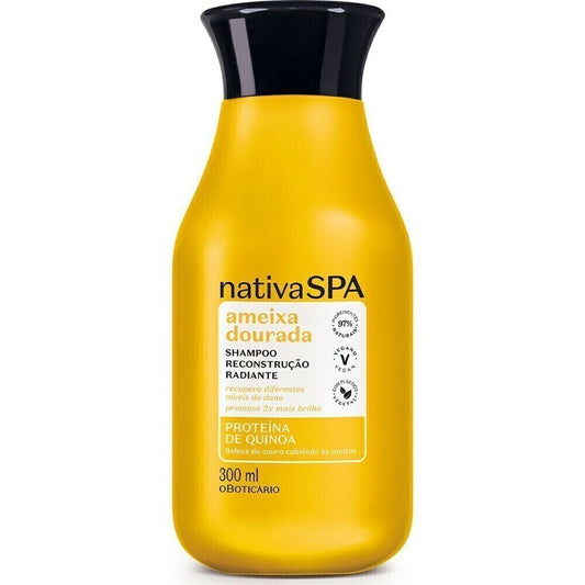 SHAMPOO RECONSTRUÇÃO RADIANTE NATIVA SPA AMEIXA DOURADA 300ML