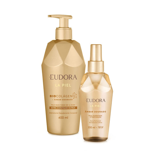 COMBO LA PIEL ÂMBAR DOURADO LOÇÃO 400ML + SPRAY PERFUMADO 200ML