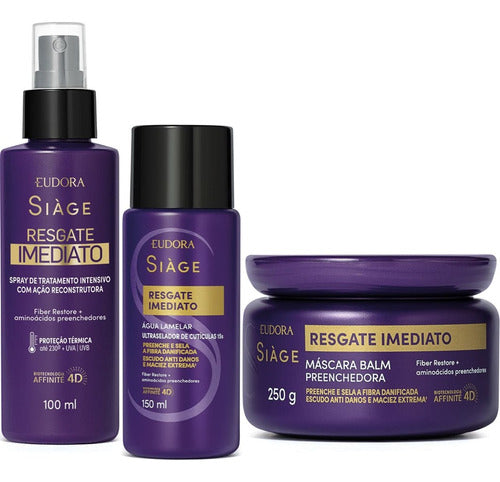 KIT RESGATE IMEDIATO MASC 250 ÁGUA LAMELAR 150ML LEAVE 100ml