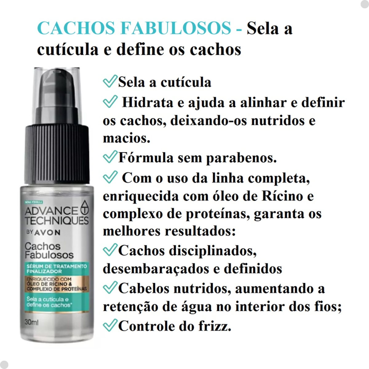 AVON SÉRUM DE TRATAMENTO FINALIZADOR ADVANCE TECHNIQUES CACHOS FABULOSOS - 30ML