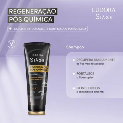 Eudora Kit Siàge Regeneração Pós Química: Shampoo 250ml + Condicionador 200ml