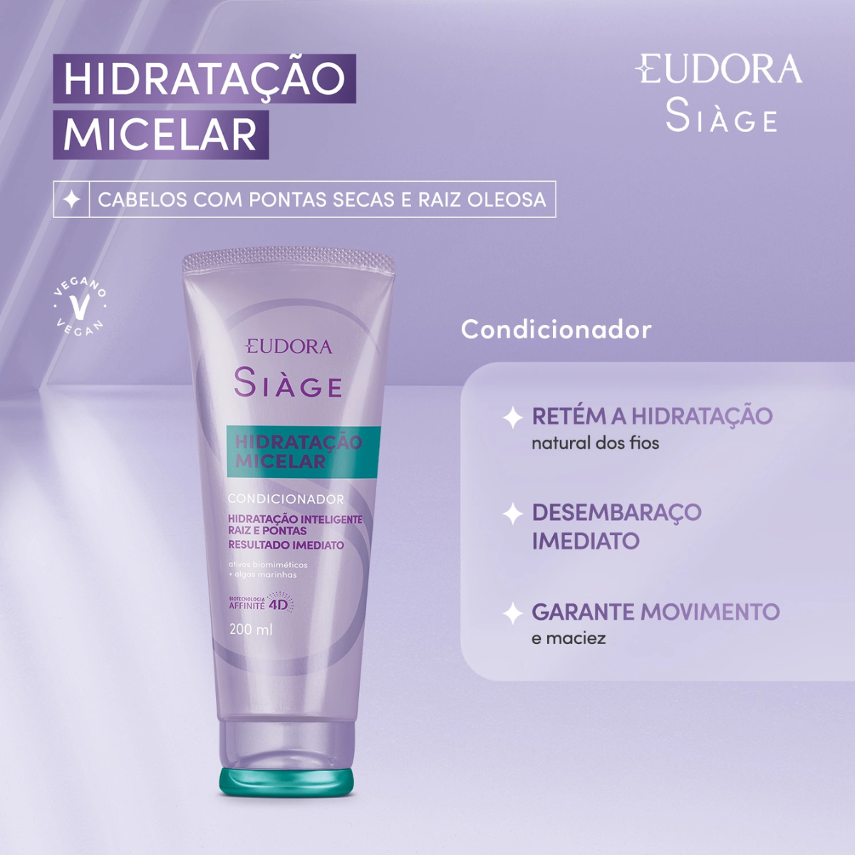 COMBO SIÀGE HIDRATAÇÃO MICELAR: SHAMPOO 250ML + CONDICIONADOR 200ML