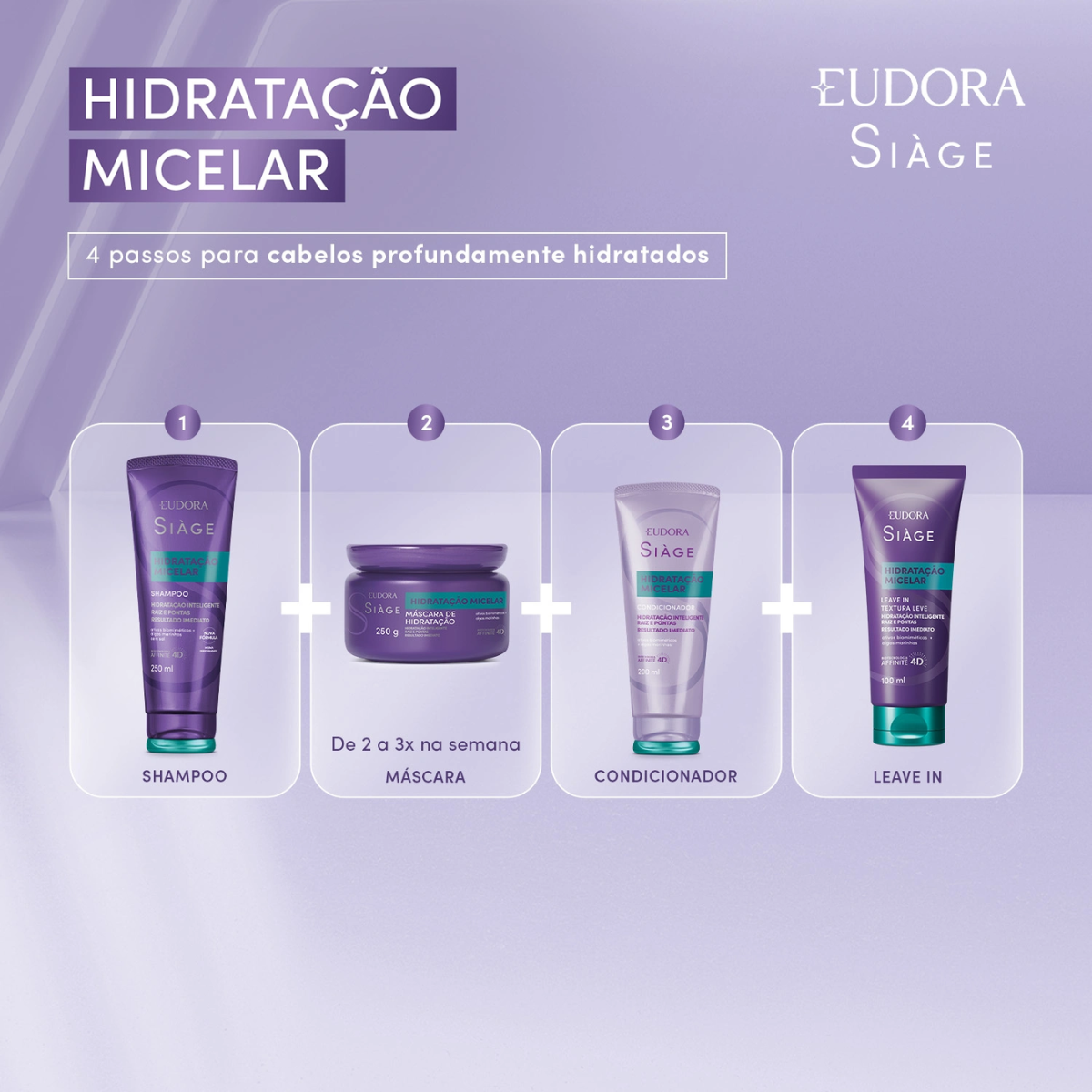 COMBO SIÀGE HIDRATAÇÃO MICELAR: SHAMPOO 250ML + CONDICIONADOR 200ML
