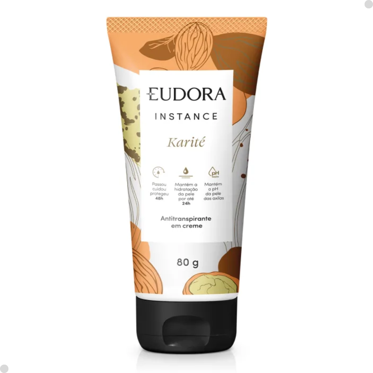 EUDORA DESODORANTE ANTITRANSPIRANTE EM CREME INSTANCE KARITÉ 80G