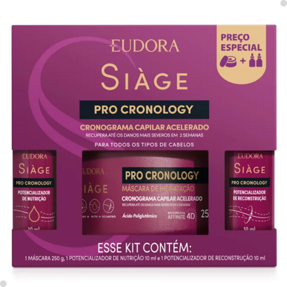 EUDORA KIT CRONOGRAMA CAPILAR ACELERADO SIÀGE PRO CRONOLOGY (3 ITENS)