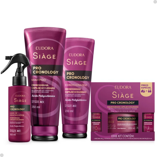 COMBO SIÀGE PRO CRONOLOGY CRONOGRAMA CAPILAR ACELERADO COMPLETO (4 ITENS)