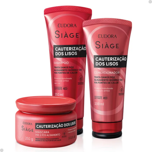 KIT SIÀGE CAUTERIZAÇÃO DOS LISOS: SHAMPOO + CONDICIONADOR + MÁSCARA