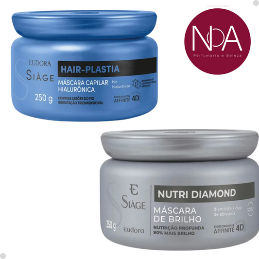 KIT CRONOGRAMA CAPILAR: MASCARA HAIR-PLASTIA + NUTRI DIAMOND