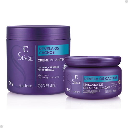 Eudora Kit Siàge Revela Os Cachos: Creme Para Pentear 500g + Máscara Capilar 250g