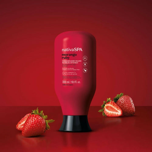CONDICIONADOR NUTRIÇÃO ANTIFRIZZ NATIVA SPA MORANGO RUBY 300ML