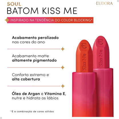 BATOM LARANJA TRENDY SOUL KISS ME MATTE FPS 15