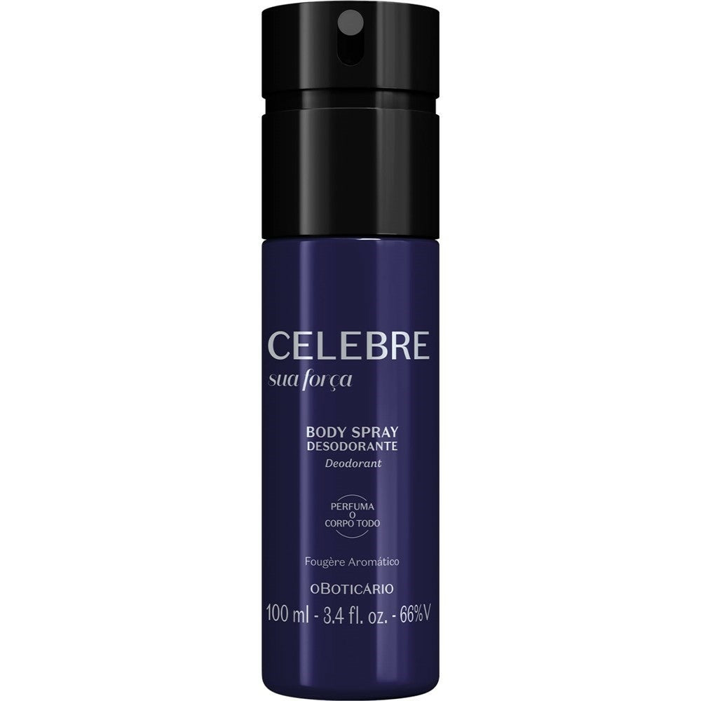 BOTICARIO BODY SPRAY DESODORANTE MASCULINO CELEBRE SUA FORÇA 100ML