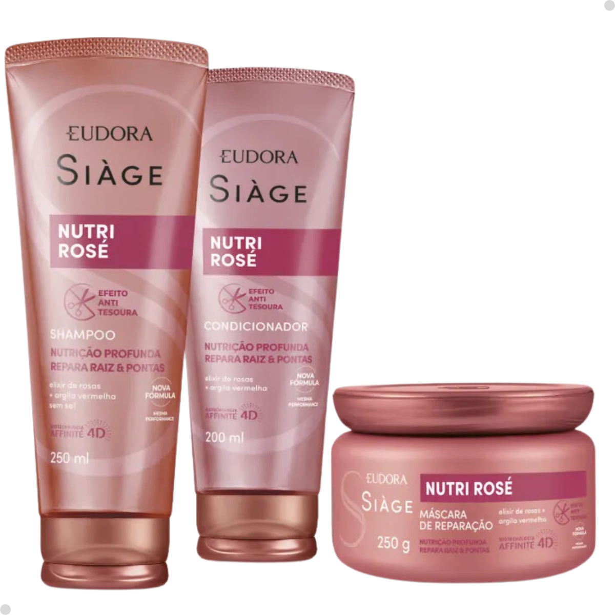 Eudora Kit Siàge Nutri Rosé Shampoo + Condicionador + Máscara