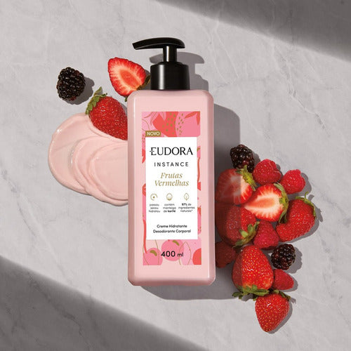EUDORA CREME HIDRATANTE DESODORANTE CORPORAL INSTANCE FRUTAS VERMELHAS 400ML