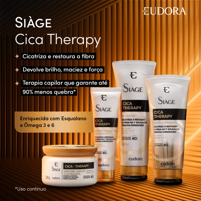 Eudora Combo Siàge Cica-Therapy: Shampoo 400ml + Condicionador 400ml